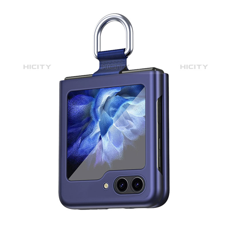 Funda Dura Plastico Rigida Carcasa Mate Frontal y Trasera 360 Grados QH5 para Samsung Galaxy Z Flip5 5G Azul