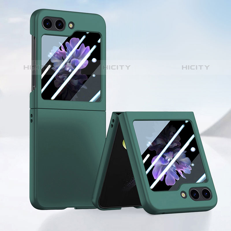 Funda Dura Plastico Rigida Carcasa Mate Frontal y Trasera 360 Grados SD1 para Samsung Galaxy Z Flip5 5G Verde