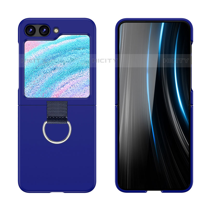 Funda Dura Plastico Rigida Carcasa Mate Frontal y Trasera 360 Grados Z03L para Samsung Galaxy Z Flip5 5G Azul