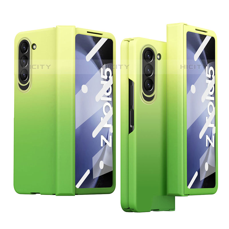 Funda Dura Plastico Rigida Carcasa Mate Frontal y Trasera 360 Grados Z03L para Samsung Galaxy Z Fold5 5G Verde