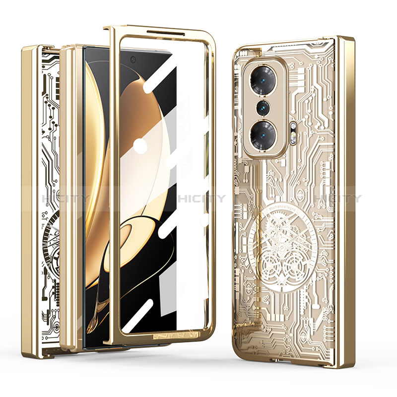 Funda Dura Plastico Rigida Carcasa Mate Frontal y Trasera 360 Grados ZL2 para Huawei Honor Magic V 5G Oro