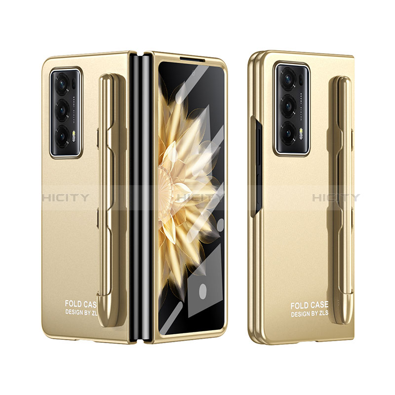 Funda Dura Plastico Rigida Carcasa Mate Frontal y Trasera 360 Grados ZL2 para Huawei Honor Magic V2 5G Oro