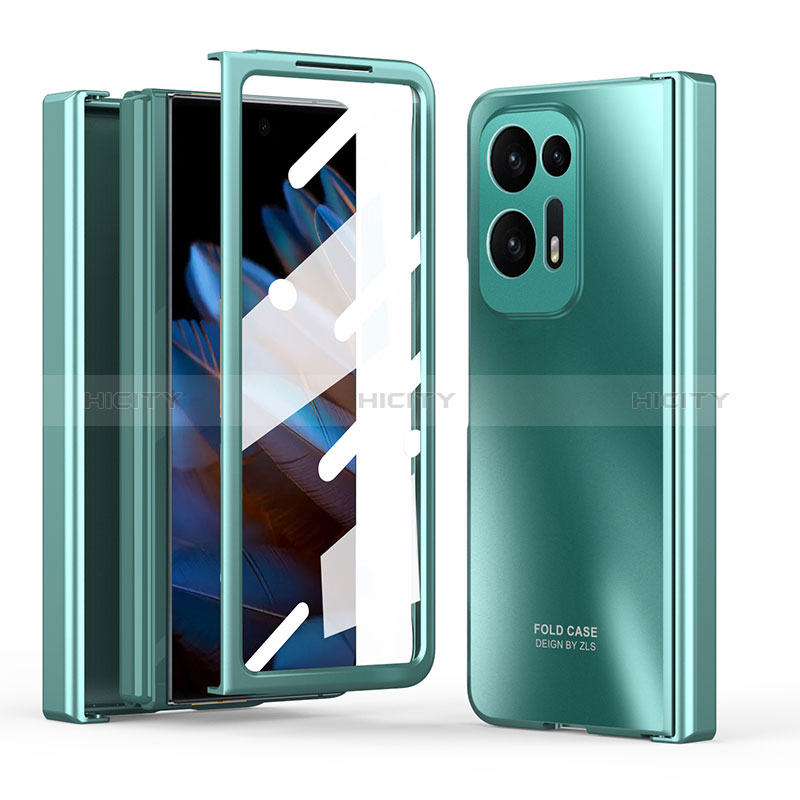 Funda Dura Plastico Rigida Carcasa Mate Frontal y Trasera 360 Grados ZL2 para Oppo Find N2 5G Verde