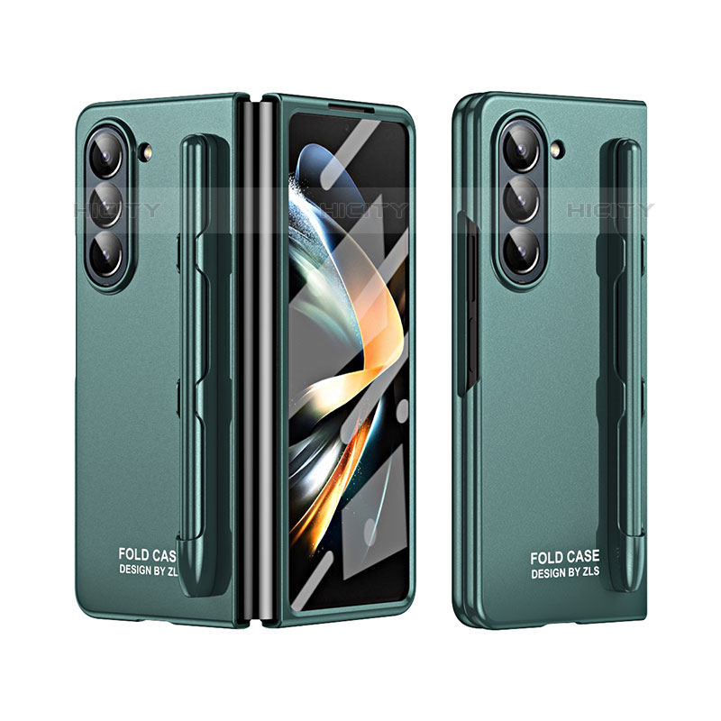 Funda Dura Plastico Rigida Carcasa Mate Frontal y Trasera 360 Grados ZL2 para Samsung Galaxy Z Fold5 5G Verde