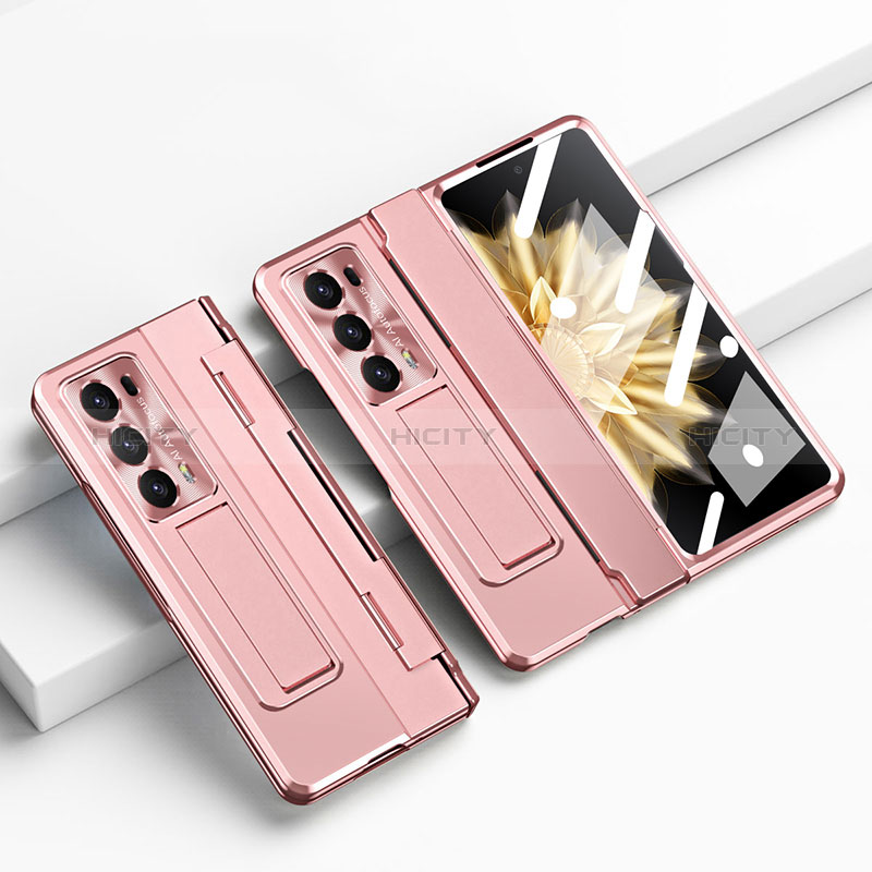 Funda Dura Plastico Rigida Carcasa Mate Frontal y Trasera 360 Grados ZL4 para Huawei Honor Magic V2 Ultimate 5G Oro Rosa