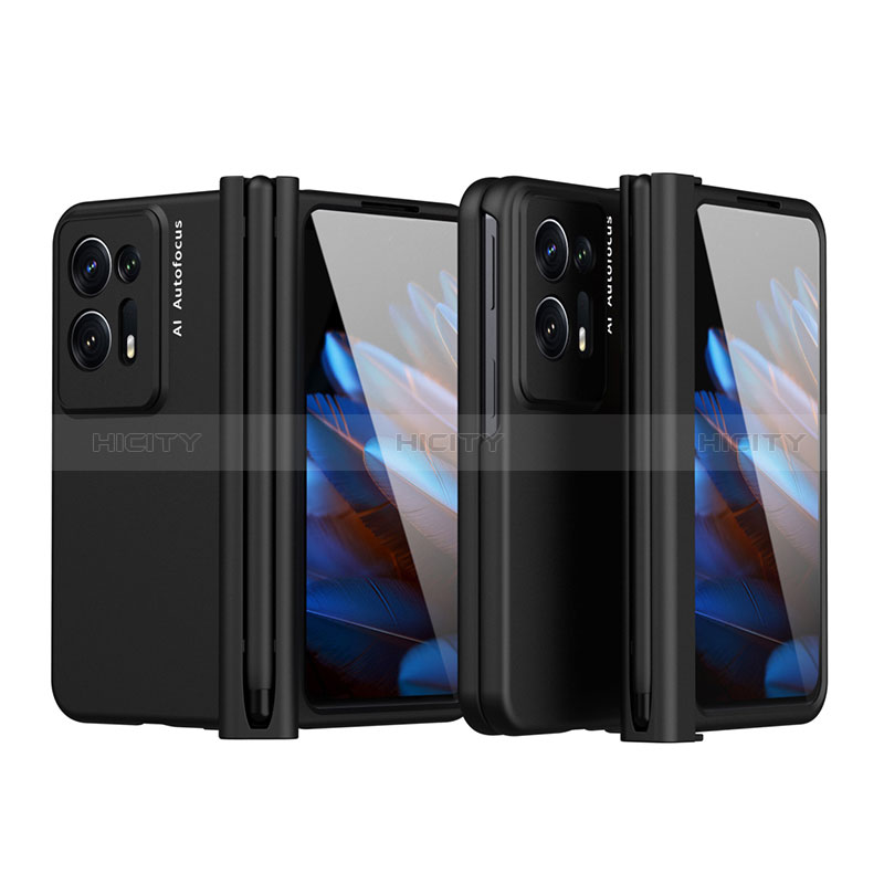 Funda Dura Plastico Rigida Carcasa Mate Frontal y Trasera 360 Grados ZL4 para Oppo Find N2 5G Negro