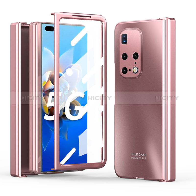 Funda Dura Plastico Rigida Carcasa Mate Frontal y Trasera 360 Grados ZL5 para Huawei Mate X2 Oro Rosa