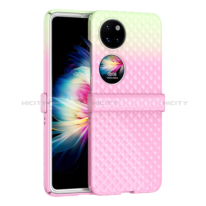 Funda Dura Plastico Rigida Carcasa Mate Frontal y Trasera 360 Grados ZL5 para Huawei P60 Pocket Rosa