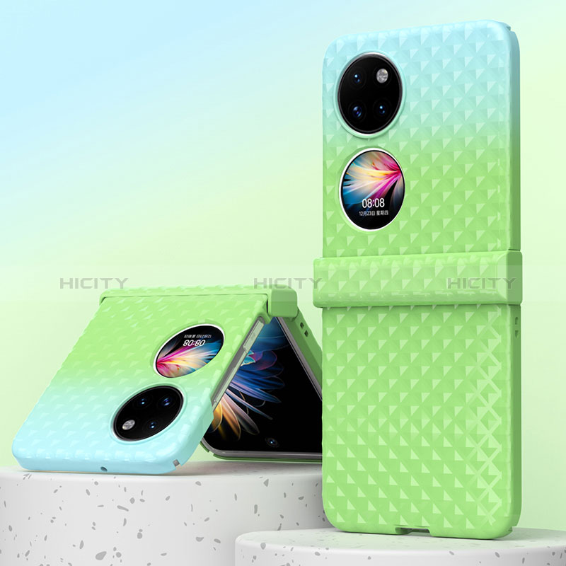 Funda Dura Plastico Rigida Carcasa Mate Frontal y Trasera 360 Grados ZL6 para Huawei Pocket S Verde