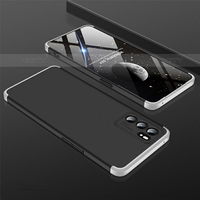 Funda Dura Plastico Rigida Carcasa Mate GK1 para Oppo Reno6 5G Plata