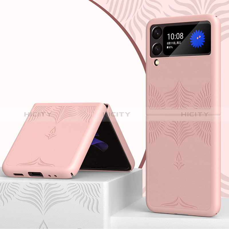 Funda Dura Plastico Rigida Carcasa Mate H04 para Samsung Galaxy Z Flip3 5G Oro Rosa