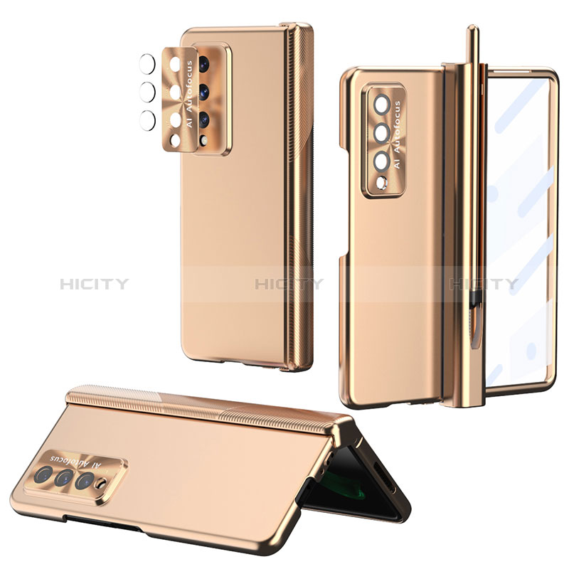 Funda Dura Plastico Rigida Carcasa Mate H08 para Samsung Galaxy Z Fold3 5G Oro