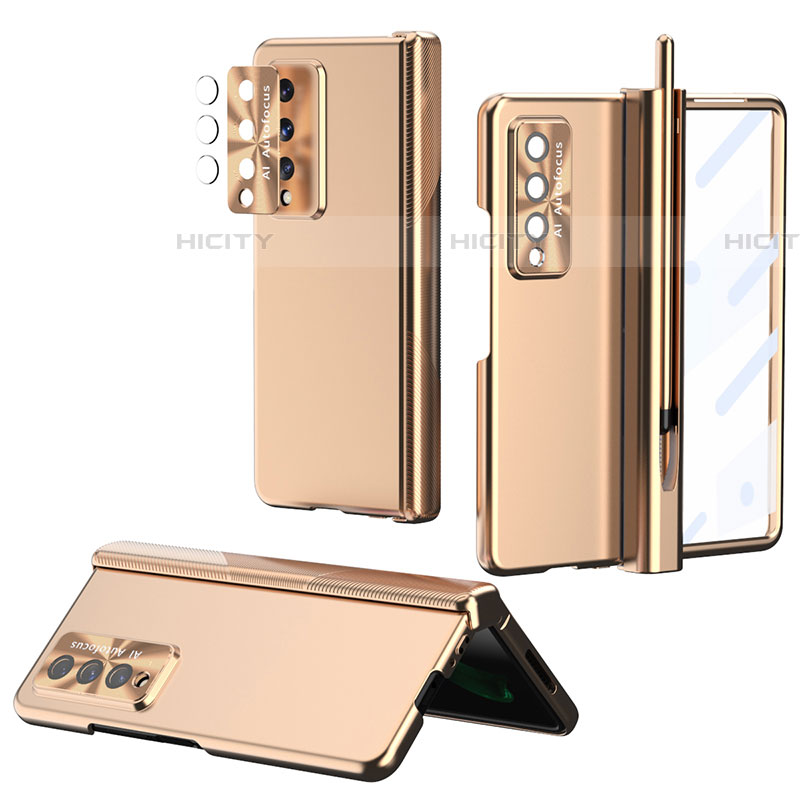 Funda Dura Plastico Rigida Carcasa Mate H08 para Samsung Galaxy Z Fold4 5G Oro