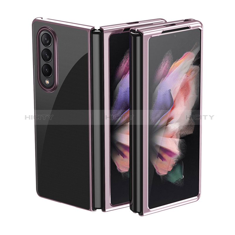 Funda Dura Plastico Rigida Carcasa Mate L01 para Samsung Galaxy Z Fold3 5G Oro Rosa