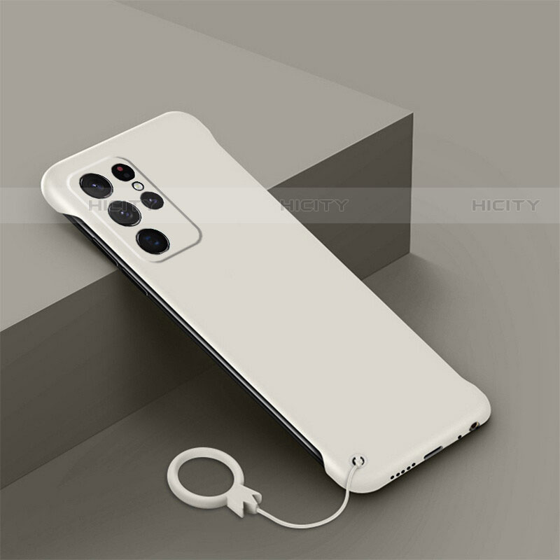 Funda Dura Plastico Rigida Carcasa Mate M03 para Samsung Galaxy S21 Ultra 5G Blanco