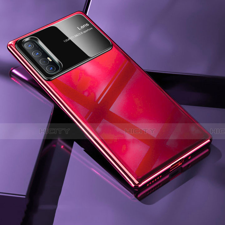 Funda Dura Plastico Rigida Carcasa Mate P01 para Oppo Find X2 Neo Rojo