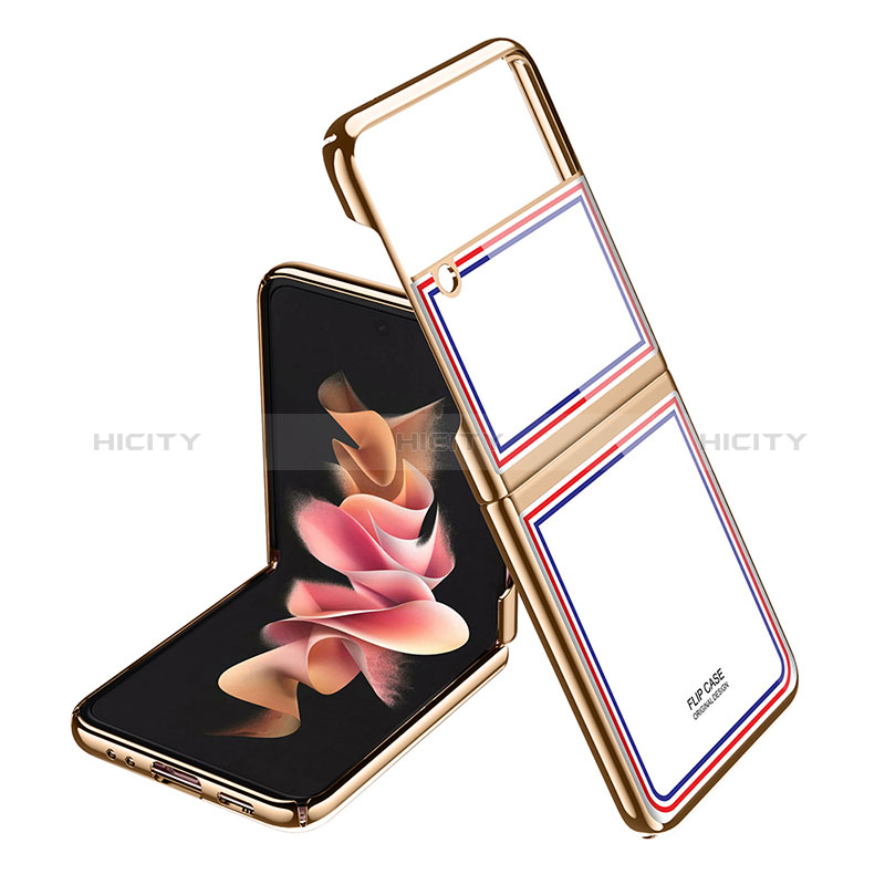 Funda Dura Plastico Rigida Carcasa Mate P01 para Samsung Galaxy Z Flip3 5G Oro