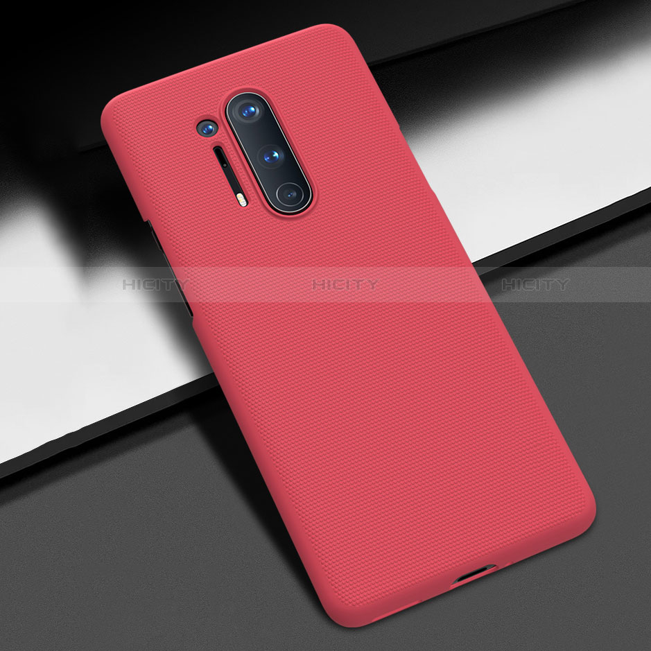 Funda Dura Plastico Rigida Carcasa Mate P03 para OnePlus 8 Pro Rojo