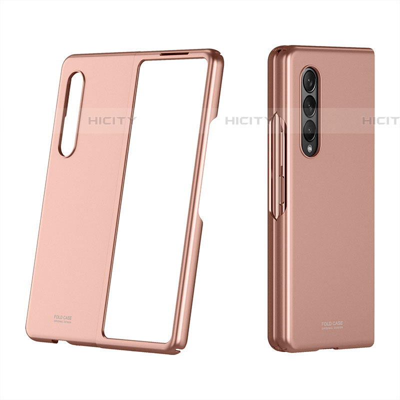 Funda Dura Plastico Rigida Carcasa Mate P03 para Samsung Galaxy Z Fold4 5G Oro Rosa