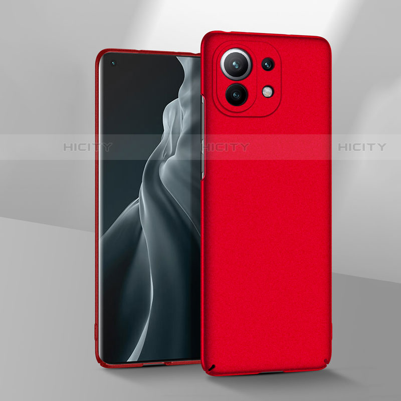 Funda Dura Plastico Rigida Carcasa Mate P03 para Xiaomi Mi 11 Lite 5G NE Rojo