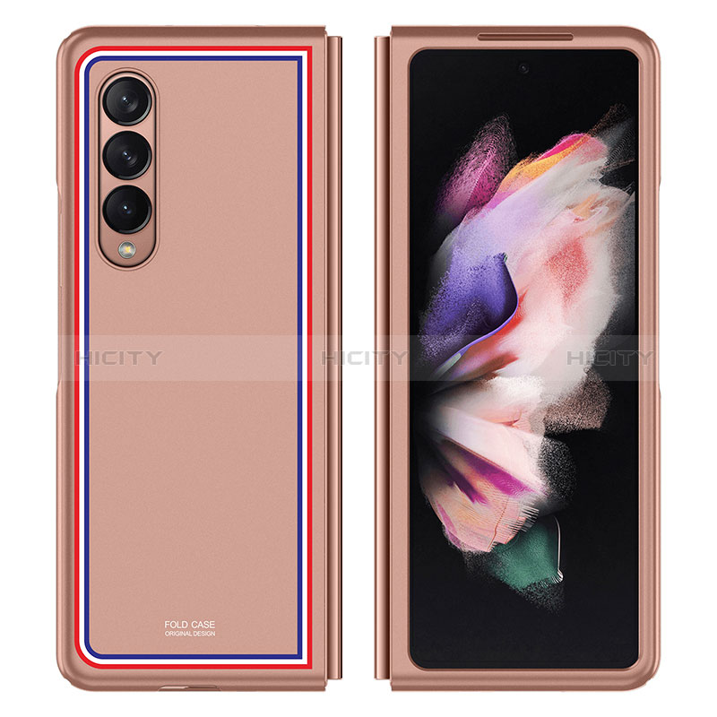 Funda Dura Plastico Rigida Carcasa Mate P06 para Samsung Galaxy Z Fold3 5G Oro Rosa