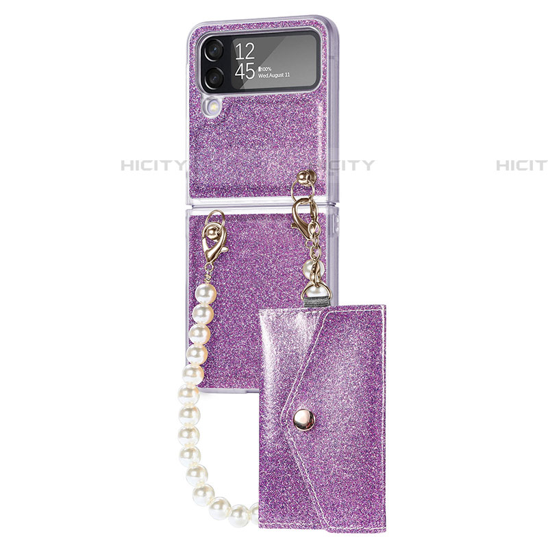 Funda Dura Plastico Rigida Carcasa Mate P08 para Samsung Galaxy Z Flip4 5G Purpura Claro