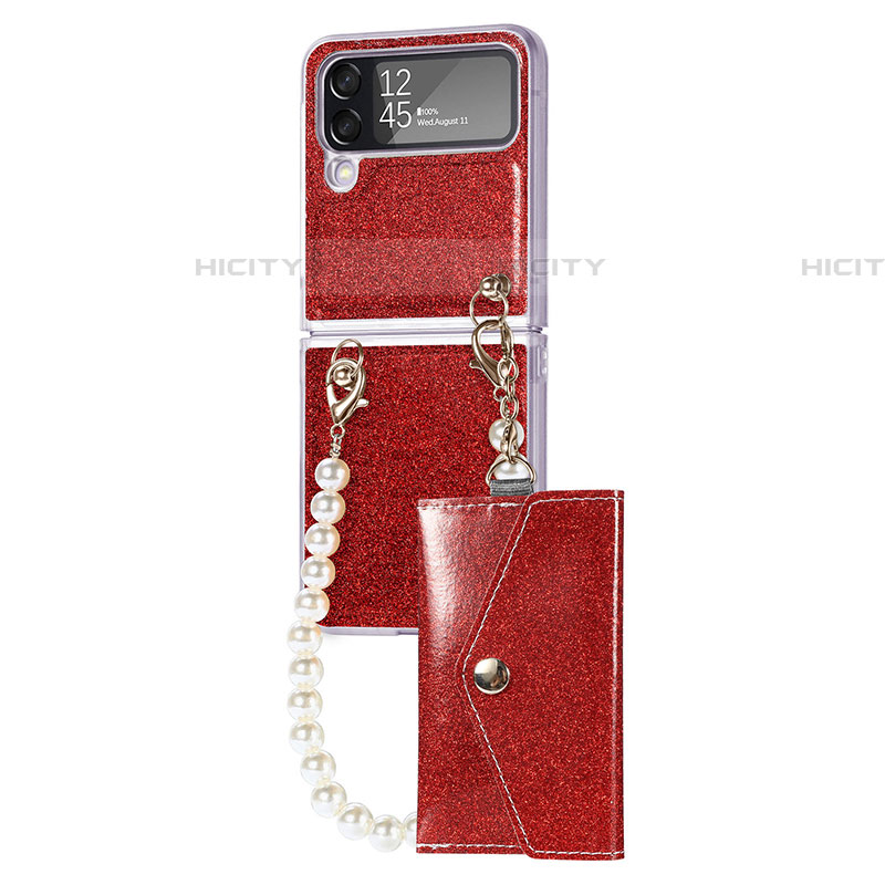 Funda Dura Plastico Rigida Carcasa Mate P08 para Samsung Galaxy Z Flip4 5G Rojo