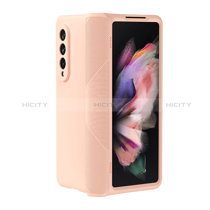 Funda Dura Plastico Rigida Carcasa Mate R01 para Samsung Galaxy Z Fold3 5G Oro Rosa