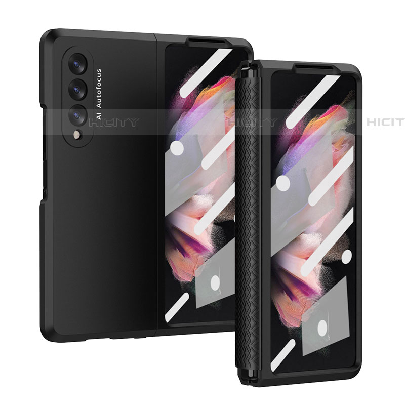 Funda Dura Plastico Rigida Carcasa Mate R02 para Samsung Galaxy Z Fold4 5G Negro