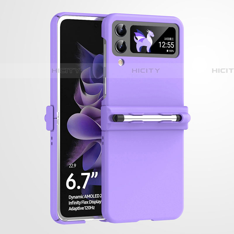 Funda Dura Plastico Rigida Carcasa Mate R06 para Samsung Galaxy Z Flip4 5G Morado