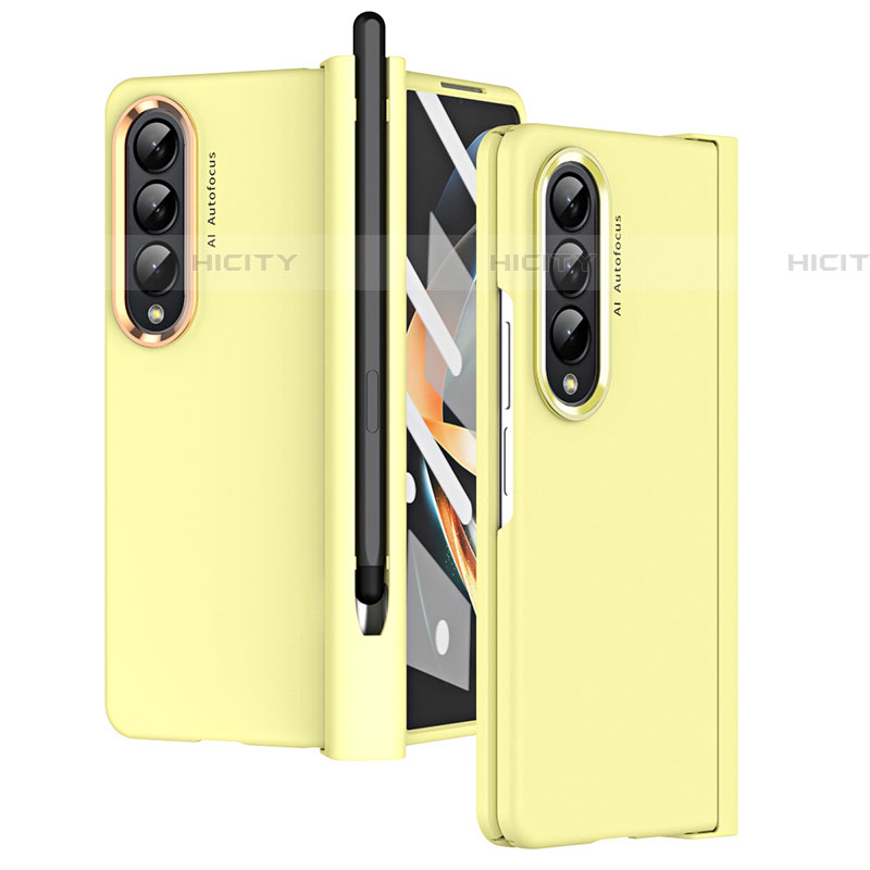 Funda Dura Plastico Rigida Carcasa Mate R07 para Samsung Galaxy Z Fold4 5G Amarillo