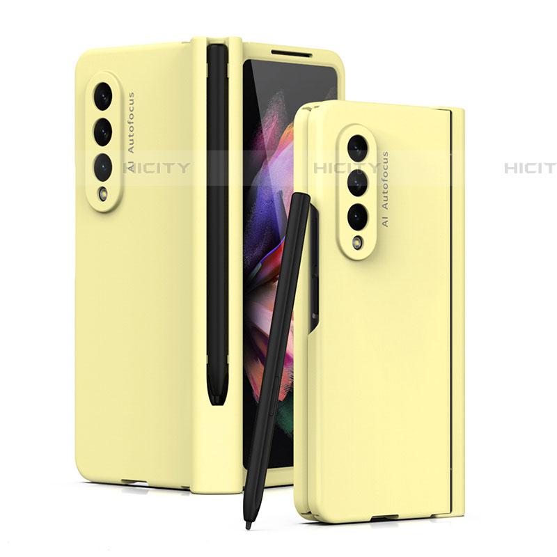 Funda Dura Plastico Rigida Carcasa Mate T01 para Samsung Galaxy Z Fold4 5G Amarillo