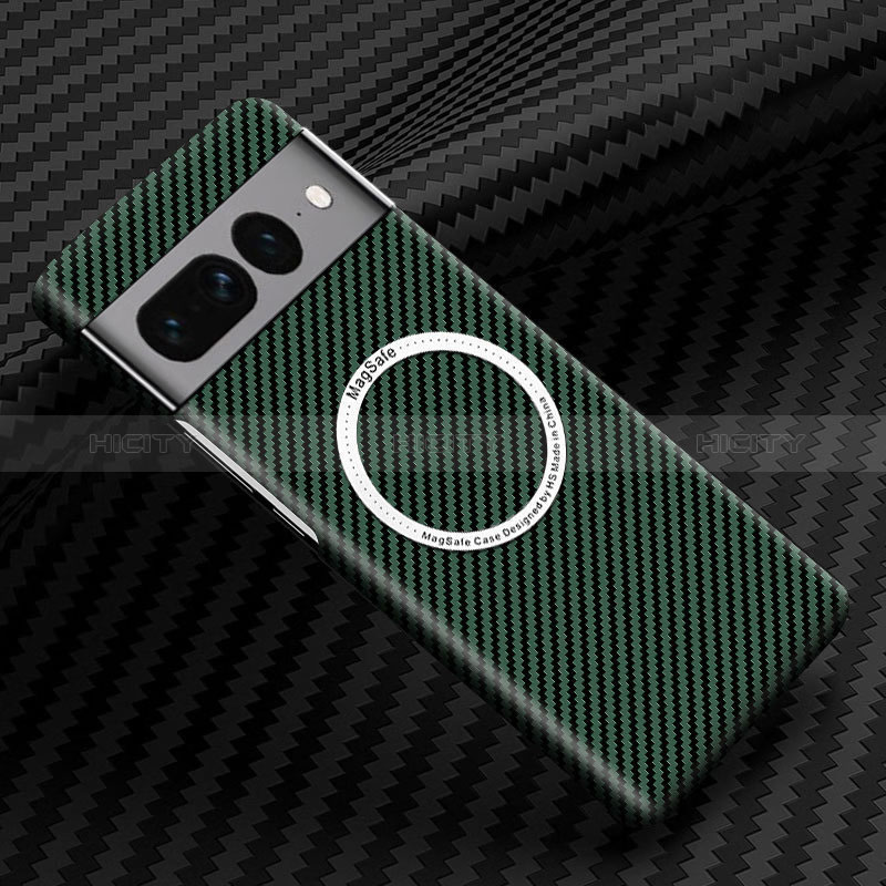 Funda Dura Plastico Rigida Carcasa Mate Twill con Mag-Safe Magnetic para Google Pixel 7 Pro 5G Verde