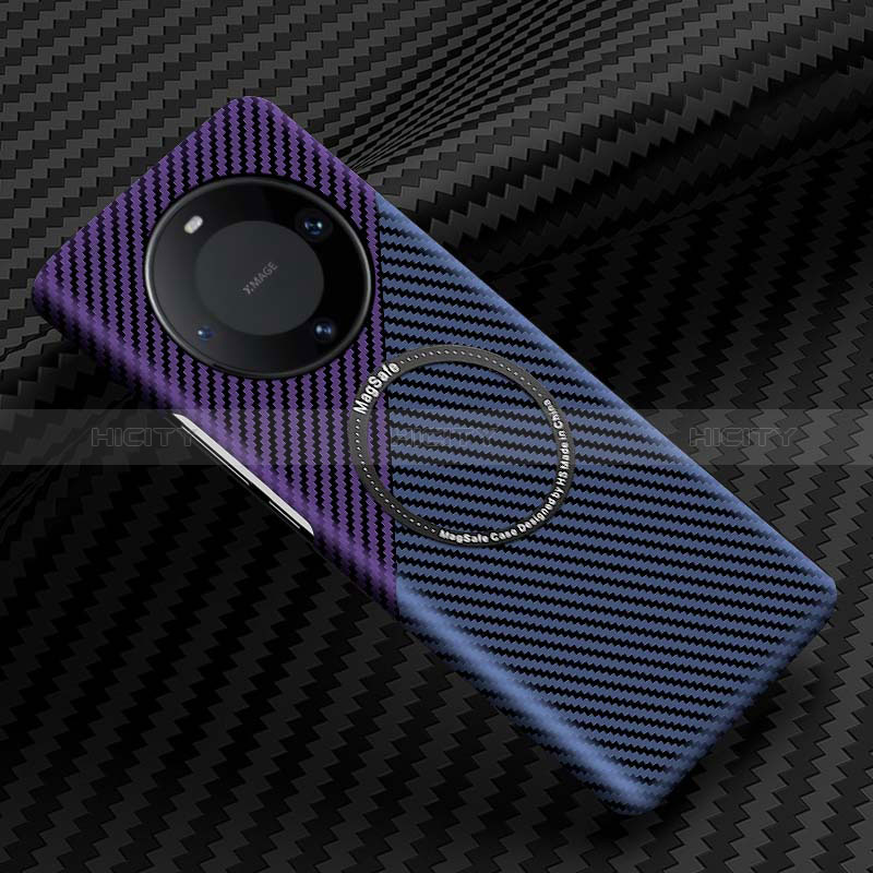 Funda Dura Plastico Rigida Carcasa Mate Twill con Mag-Safe Magnetic para Huawei Mate 60 Morado y Negro