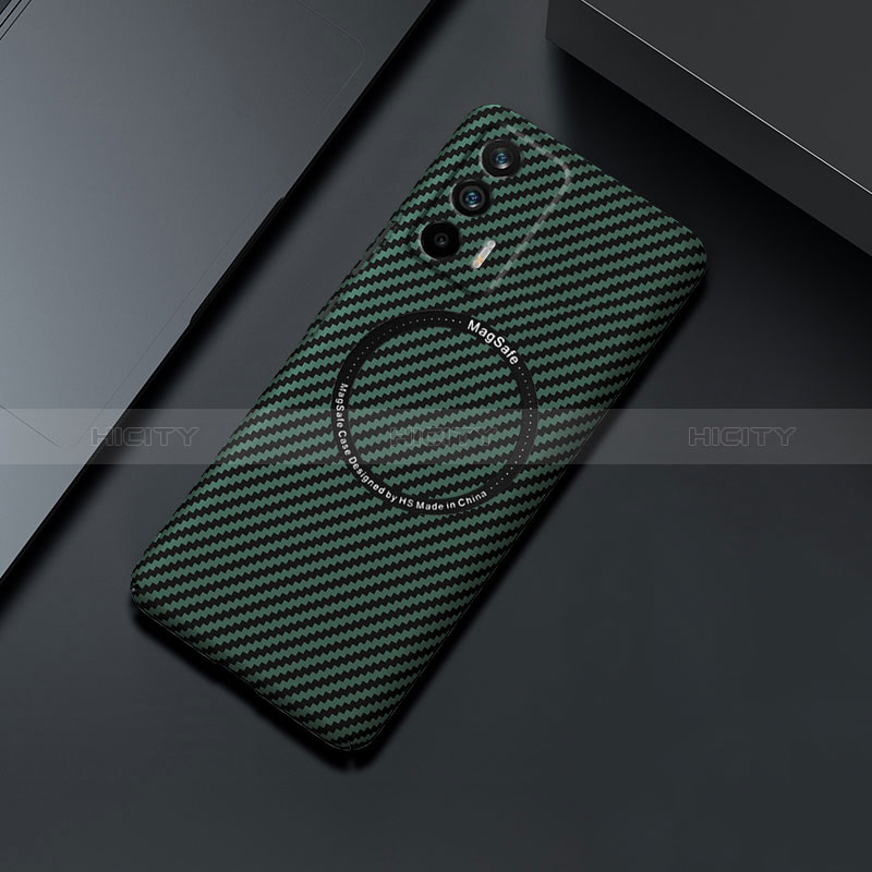 Funda Dura Plastico Rigida Carcasa Mate Twill con Mag-Safe Magnetic para Realme GT 5G Verde