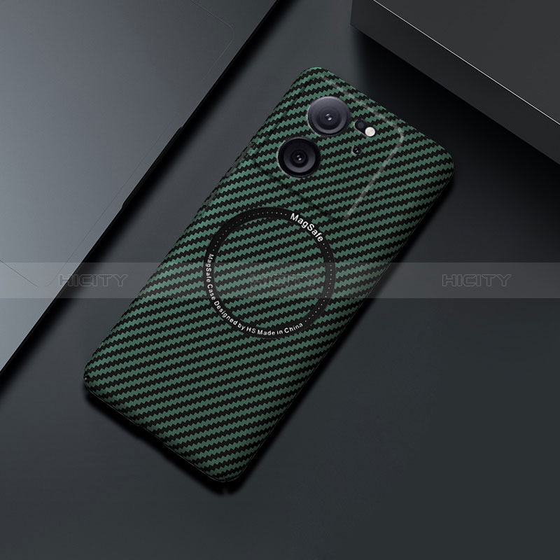 Funda Dura Plastico Rigida Carcasa Mate Twill con Mag-Safe Magnetic para Xiaomi Mi 13T 5G Verde