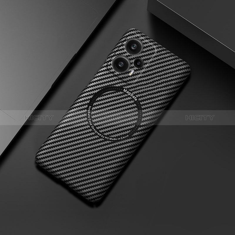 Funda Dura Plastico Rigida Carcasa Mate Twill con Mag-Safe Magnetic para Xiaomi Redmi Note 12 Turbo 5G Negro