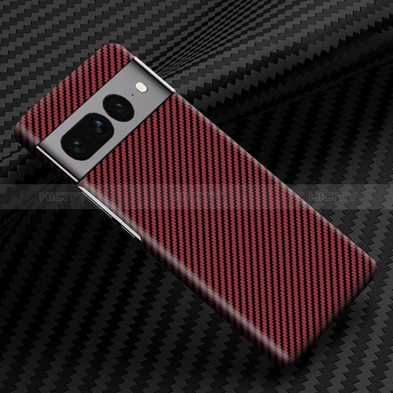 Funda Dura Plastico Rigida Carcasa Mate Twill para Google Pixel 7 Pro 5G Rojo