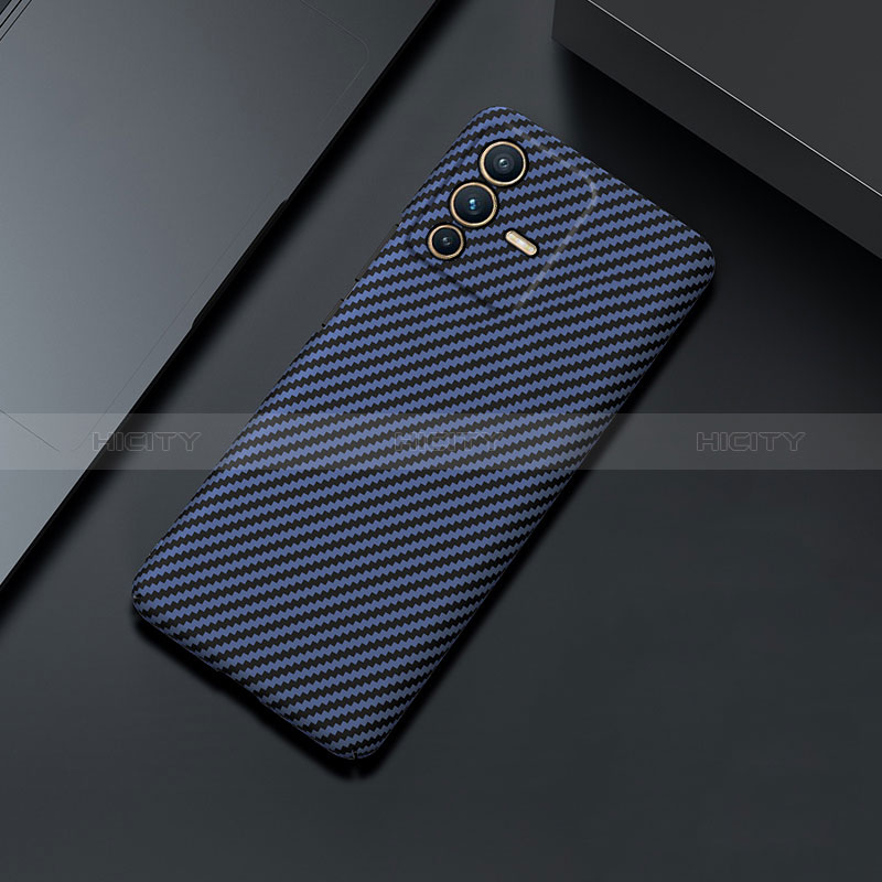 Funda Dura Plastico Rigida Carcasa Mate Twill para Vivo V23 Pro 5G Azul