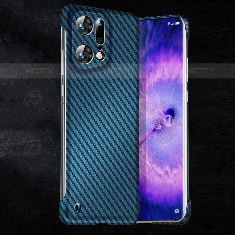 Funda Dura Plastico Rigida Carcasa Mate Twill T01 para Oppo Find X5 Pro 5G Azul