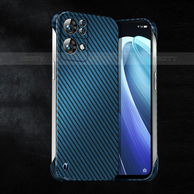 Funda Dura Plastico Rigida Carcasa Mate Twill T01 para Oppo Reno7 Pro 5G Azul