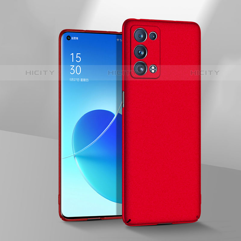 Funda Dura Plastico Rigida Carcasa Mate YK1 para Oppo Reno6 Pro 5G Rojo