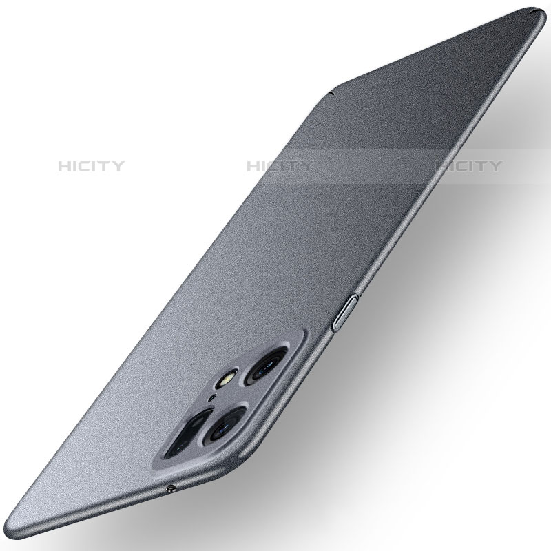 Funda Dura Plastico Rigida Carcasa Mate YK2 para Oppo Find X5 Pro 5G Gris