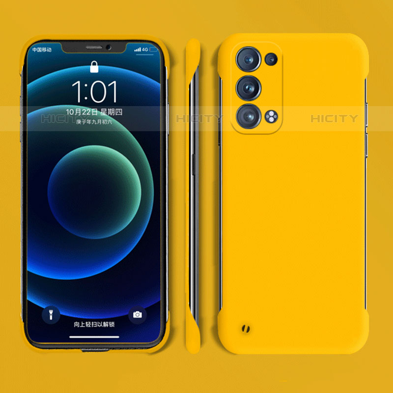 Funda Dura Plastico Rigida Carcasa Mate YK4 para Oppo Reno6 Pro 5G Amarillo