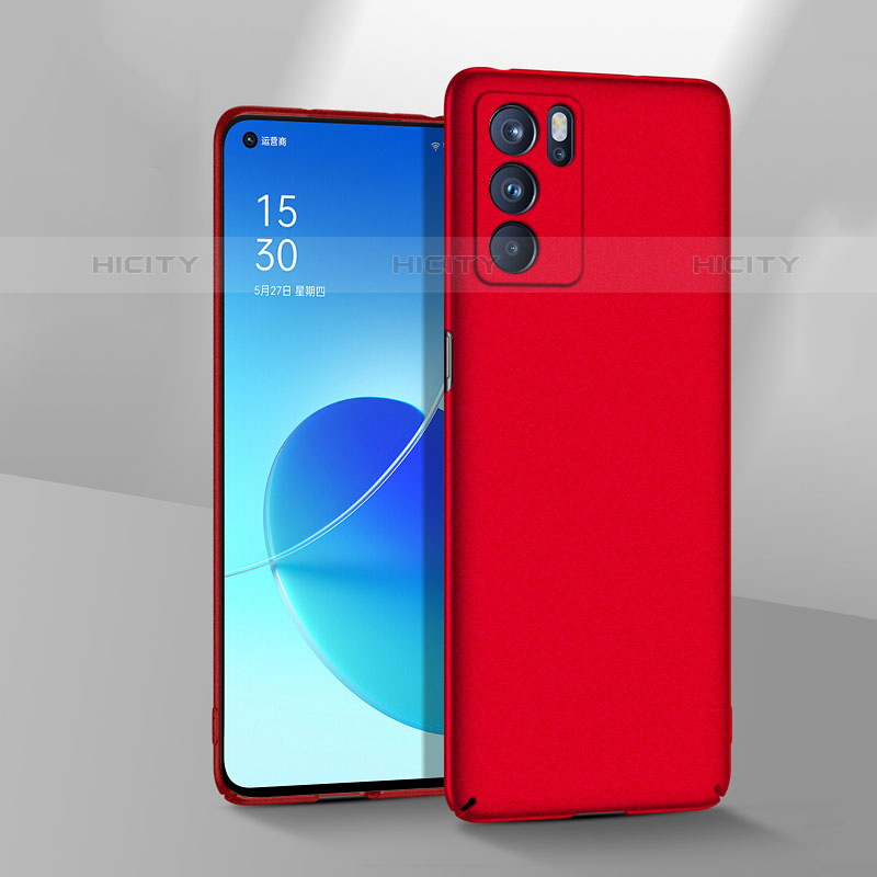 Funda Dura Plastico Rigida Carcasa Mate YK8 para Oppo Reno6 5G Rojo