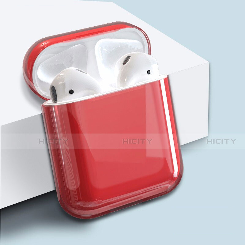 Funda Dura Plastico Rigida Carcasa para AirPods Carcasa de Carga Mate Rojo