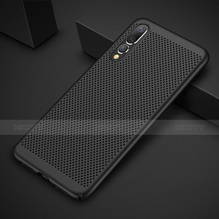 Funda Dura Plastico Rigida Carcasa Perforada M01 para Huawei P20 Pro Negro