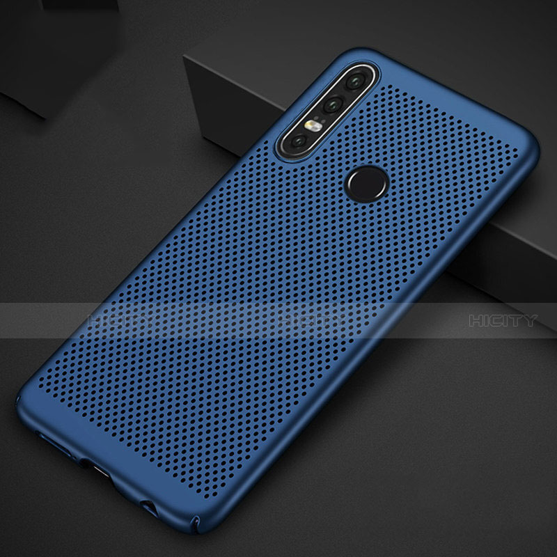 Funda Dura Plastico Rigida Carcasa Perforada P01 para Huawei P30 Lite XL Azul