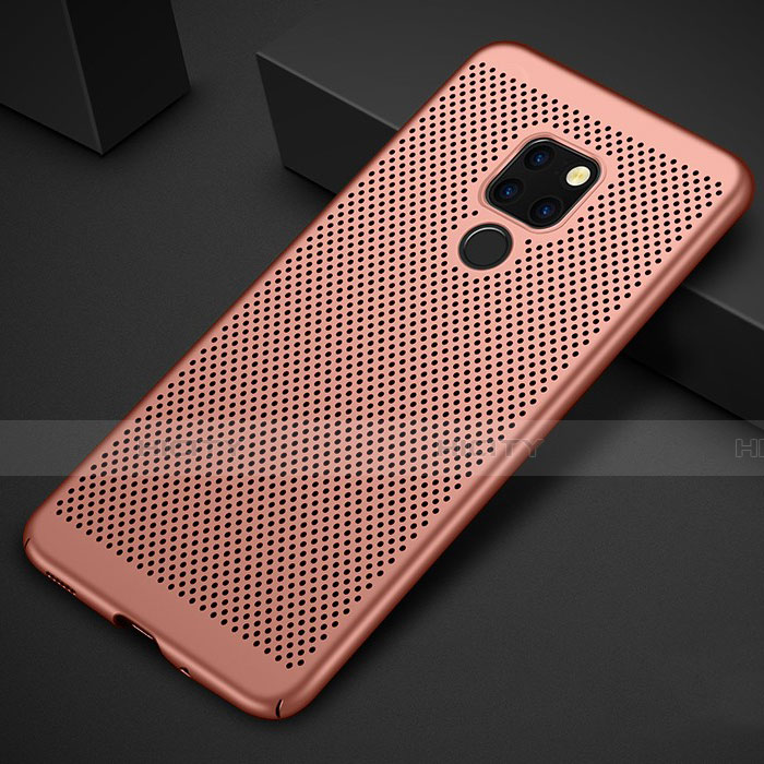 Funda Dura Plastico Rigida Carcasa Perforada para Huawei Mate 20 Oro Rosa