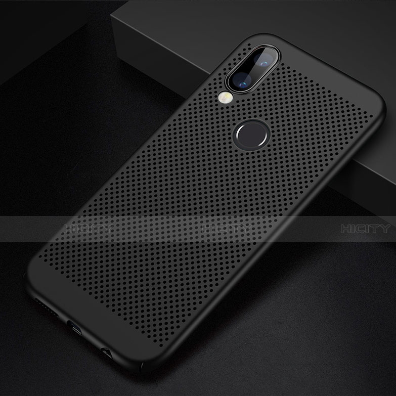 Funda Dura Plastico Rigida Carcasa Perforada para Huawei P20 Lite Negro